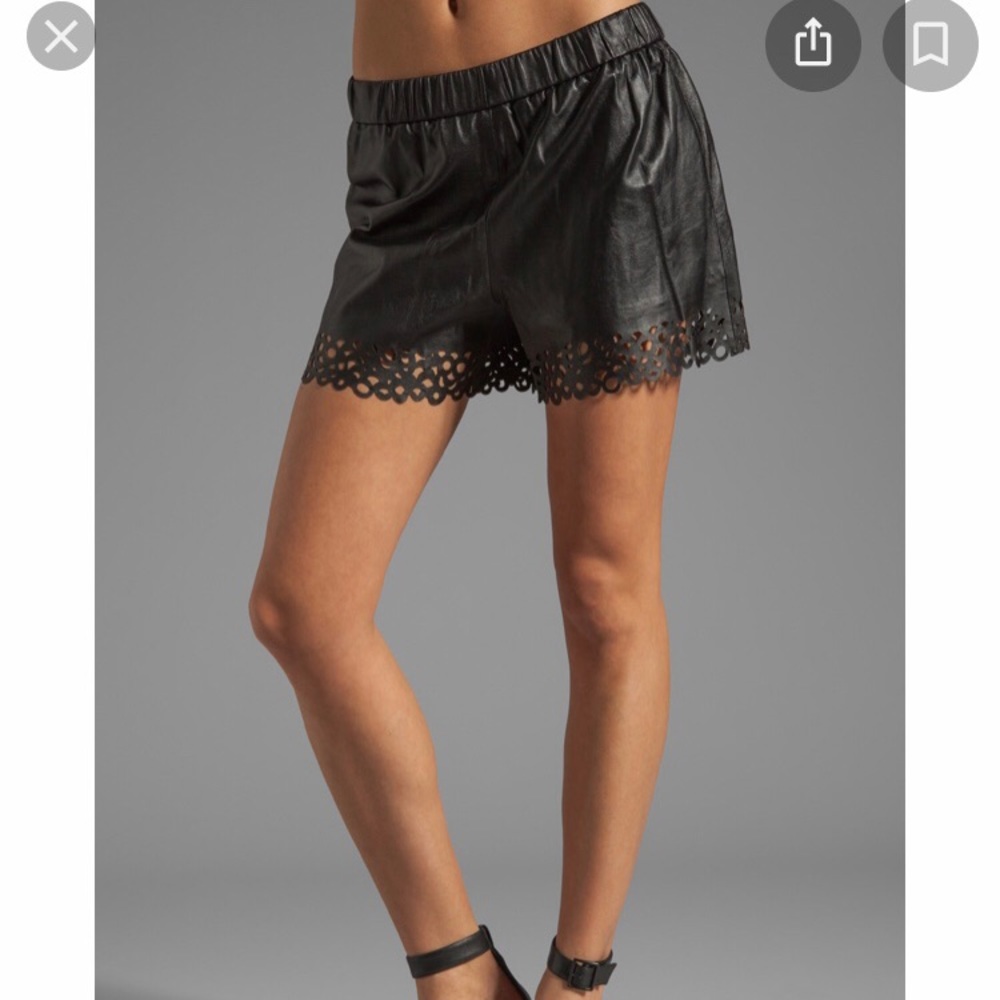Andi laser cut  leather shorts
